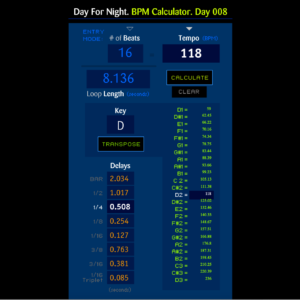 Day For Night BPM Calculator