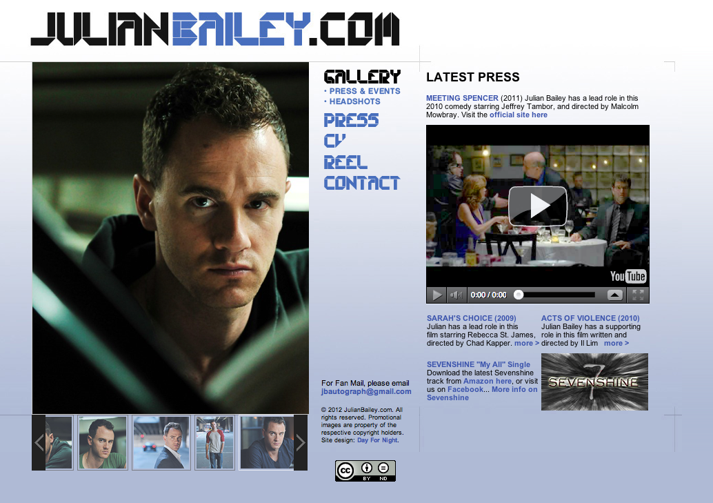 Screen Comp from JulianBailey.com - Official site for actor and musician Julian Bailey.